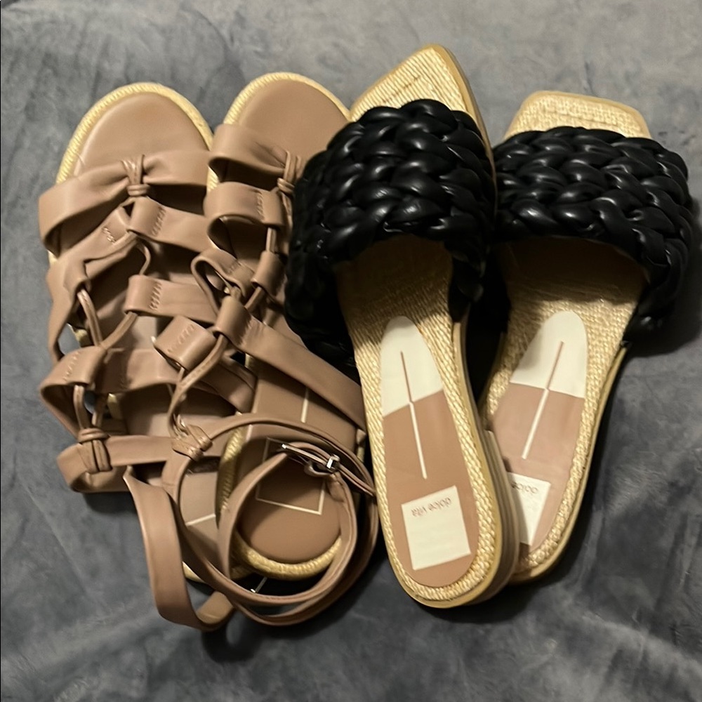Women's Black and Tan Sandals